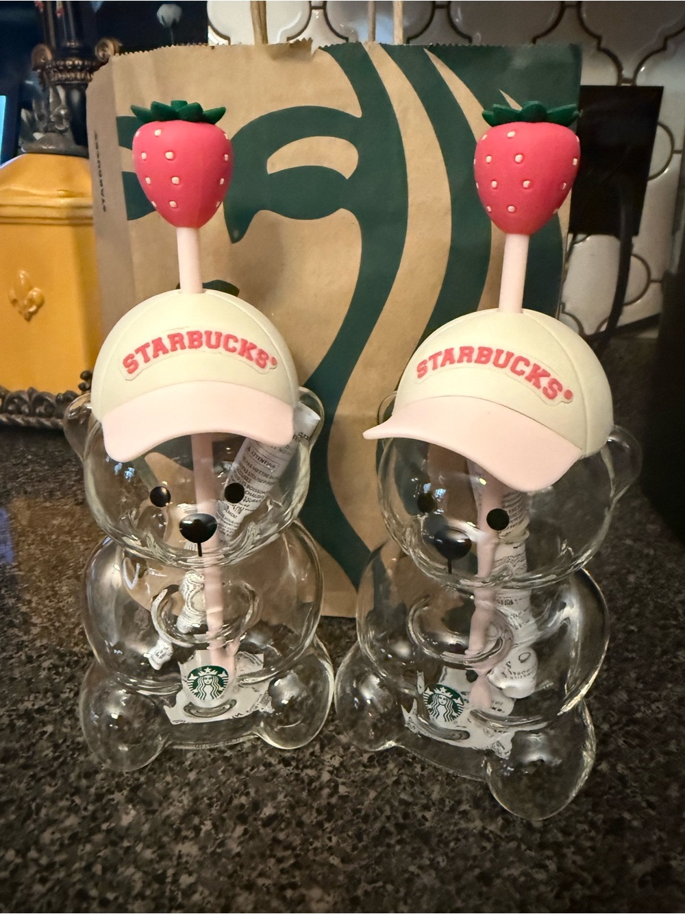 Starbucks Pink Bear Cup with Green Lid and Straw 2026 Limited Edition Cup